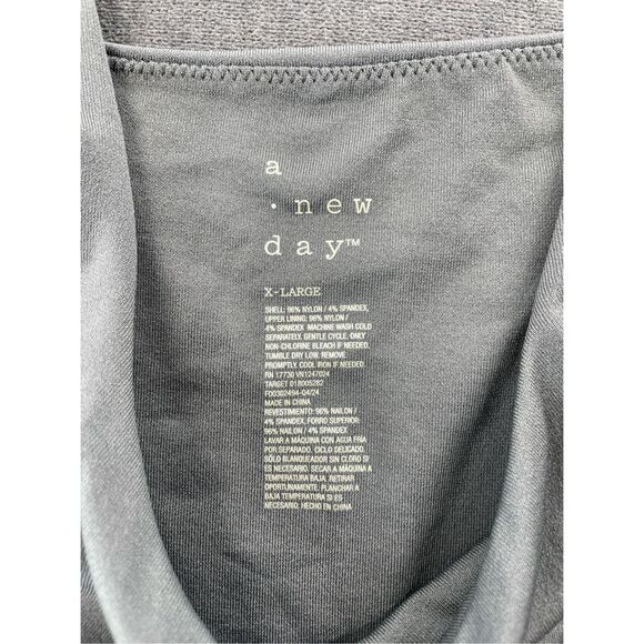 A New Day Scoop Neck Bodysuit Womens XL Gray Minimalist Basic‎ Layering Capsule - Picture 4 of 8